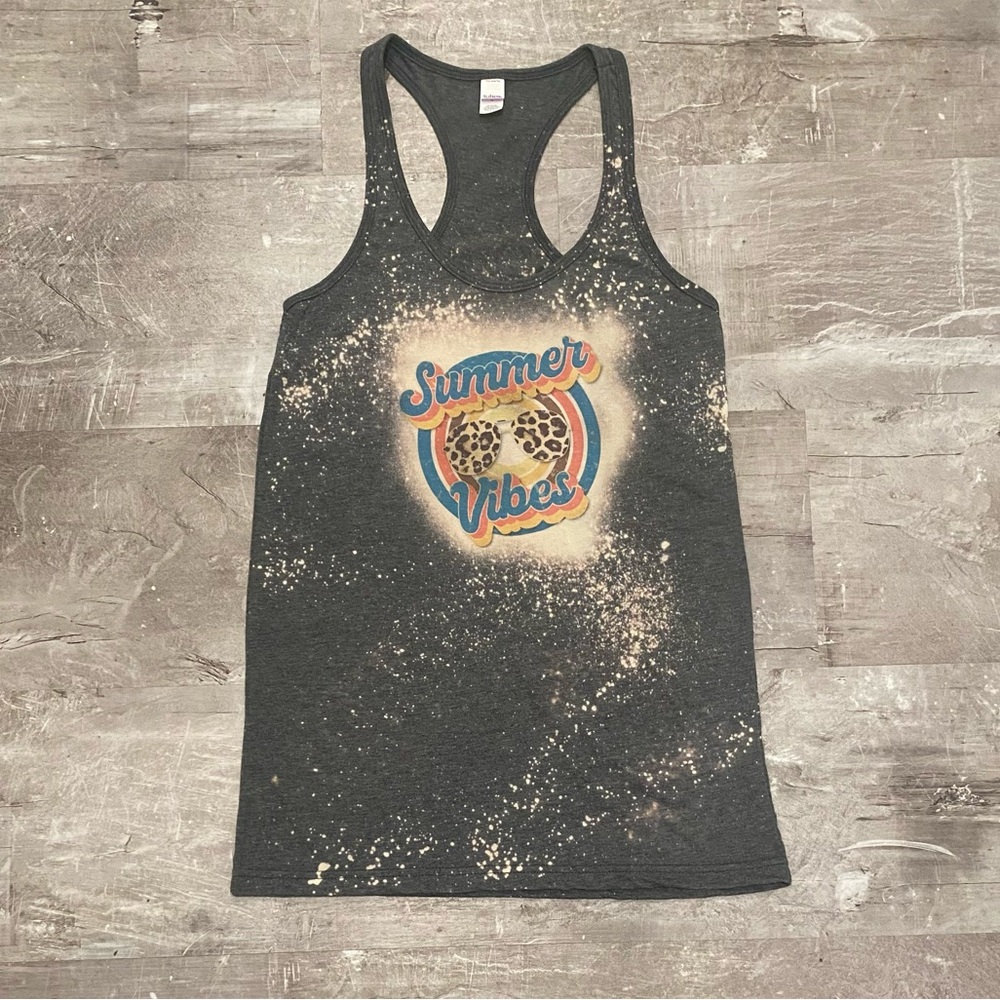 Women’s Summer Vibes Custom Racer Back Tank NWOT